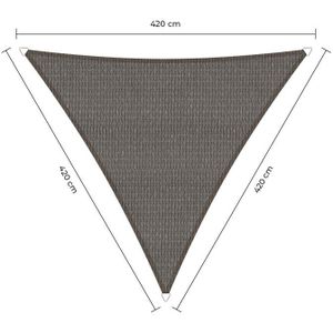 Sunfighter schaduwdoek driehoek grijs 4.2x4.2x4.2m.