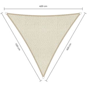 Sunfighter schaduwdoek driehoek ivoor 4.2x4.2x4.2m.