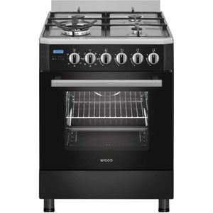 Wiggo - WO-E639R(BX) - Gasfornuis - Black Inox - Wok