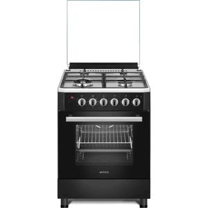 Wiggo - WO-E639R(BX) - Gasfornuis - Black Inox - Wok
