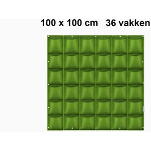 Verticale Tuin met 36 Vakken, 100 x 100 (cm), Groene Tuinzakken 36