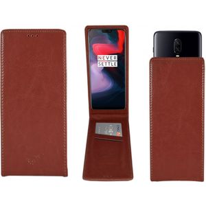 Smart Magnet luxe Flip case universeel 5.3 - 5.8  inch bruin