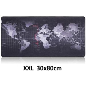XXL Muismat met wereldkaart | Antislip muismat | 80x30