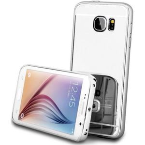 Flexibele Soft Case voor de Samsung Galaxy S6 Edge met spiegel Zilver