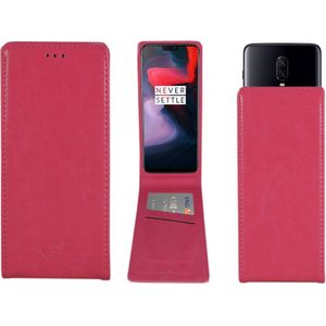 Smart Magnet luxe Flip case telefoon van 3.8 tot 4.3 inch 3.8 - 4.3  inch roze