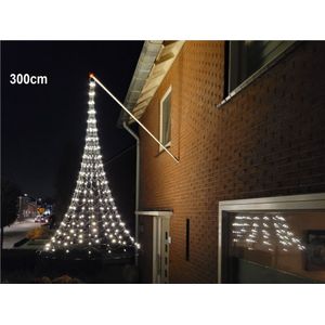 Gevel-vlaggenmast kerstverlichting, hangende kegel-kerstboom 300