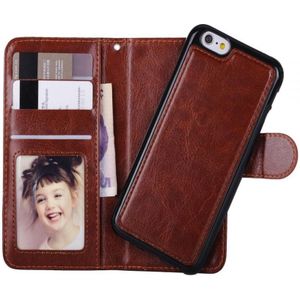 iPhone 6/6S Wallet Case Deluxe met uitneembare soft case bruin