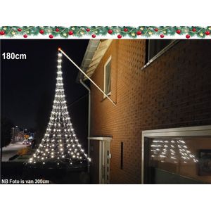 Gevel-vlaggenmast kerstverlichting, hangende kegel-kerstboom 180