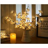 Kunstbloemen Orchidee kunstplant LED decoratie takken met 20 lampjes warm wit licht