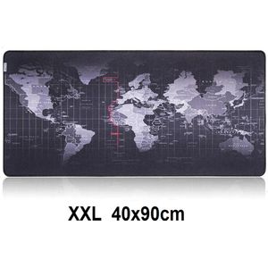 XXL Muismat met wereldkaart | Antislip muismat | 90x40