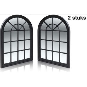 2 Stuks Tuinspiegel Gotische Buitenspiege - Kerkraa - Tuin Spiegel met Fram - Wandspiegel 60 X 46cm