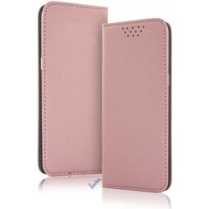 Smart Magnet luxe book case universeel 4,5-5,0 inch rose gold