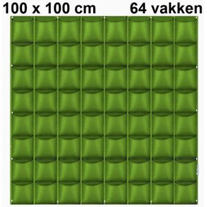 Verticale Tuin met 64 Vakken, 100 x 100 (cm), Groene Tuinzakken 64