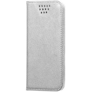 Smart Magnet luxe book case universeel 4,5-5,0 inch zilver