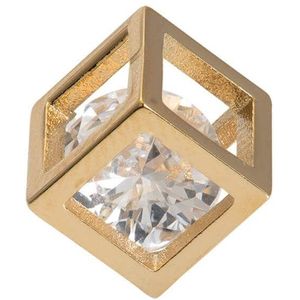 iXXXi Charm Hollow Cube Stone Goud