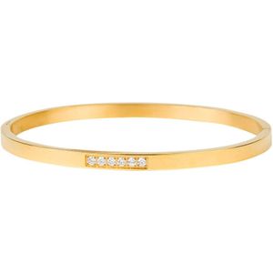 Kalli Bangle Armband met 6 Stras Steentjes Goud