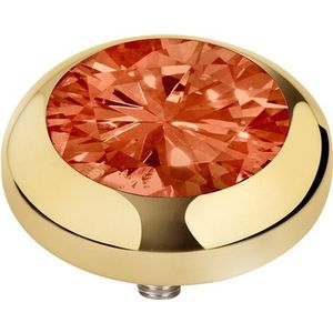 Melano Vivid Season CZ steentje Coral Red Goud