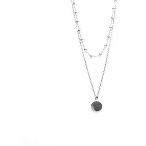 Karma Dubbele Ketting Dots Disc Zilver