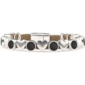 Qoss Taupe Armband Jesca Zwart