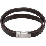 AZE Jewels Armband Double Belt Brown