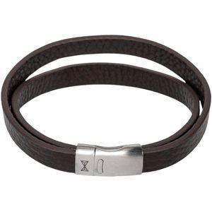 AZE Jewels Armband Double Belt Brown