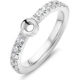 Melano - Twisted Ring - Zilver - 10 Zirconia Steentjes