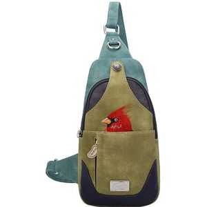 Hi-di-hi Slingbag Rugzak Carol Aqua/Olijf