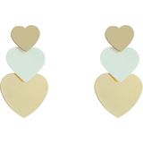 Day&Eve Oorbellen 3 Hearts Creme | Goud