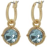 Biba Hang Oorbellen Goud met Swarovski Steentje Aquamarine