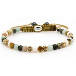 Karma Armband Spiral Liss Gold Crystal