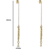 Day&Eve Oorbellen Pull Trough Chunky Chain | Goud