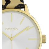 OOZOO Timepieces Horloge Leopard Goud/Zwart/Wit | C10241
