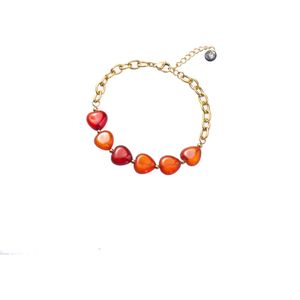 Go Dutch Label Armband Stenen Harten Amber