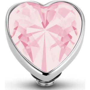 Melano Twisted Heart Steentje Milk Pink Zilver