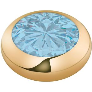 Melano Vivid Basic CZ Steentje Aquamarine Goud | 7 mm