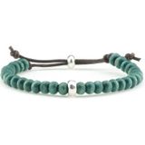 Qoss Heren Houten Kralen Armband Teun Turquoise