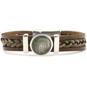 Qoss Taupe Armband Roxan Mosgroen | Maat L