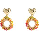 Day&Eve Oorbellen Cute Heart Dangle Orange | Goud