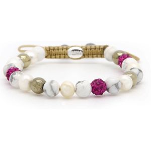 Karma Armband Spiral Mila Pink Crystal