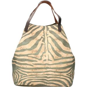 Leather Design Canvas Tote Bag Shopper | Zebra