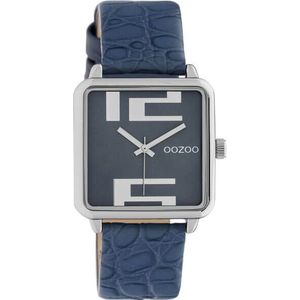 OOZOO Timepieces Horloge Croco Donker Blauw | C10366