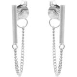 Karma Oorbellen Chain Round Tubes Zilver