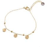 Go Dutch Label Armband met Discs en Bolletjes Goud