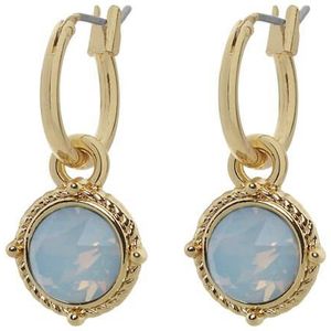 Biba Hang Oorbellen Goud met Swarovski Steentje Air Blue Opal