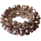 Armband - Druppelvorm - Grijs - Zilver - Rekbaar