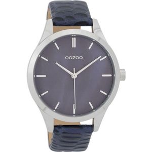 OOZOO Timepieces Horloge Croco Donker Blauw | C9721