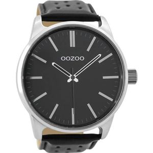 OOZOO Timepieces Horloge Geperforeerd Zwart | C9424