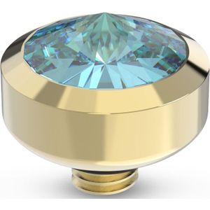 Melano - Twisted Glossy - Steentje - Aqua Bohemica - Goud - Diameter 6 mm