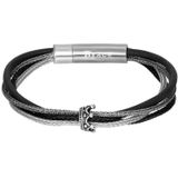 iXXXi Brace Armband met Kroontje Zilver / Zwart | 19 cm