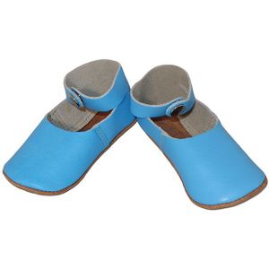 Babyslofjes - Leer - Klompslofjes - Enkelbandje - Drukknoopje